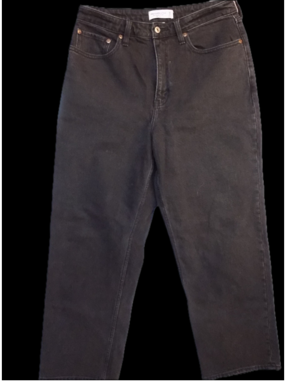 Women's Abercrombie & Fitch High Rise Vintage Straight Jeans Black Size 30